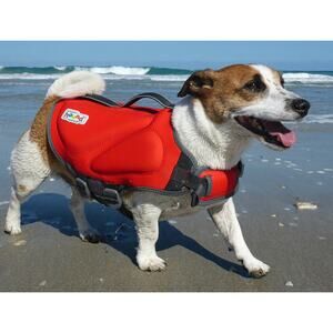 Outward Hound Dawson Red Swim Life Jacket for Dogs-Water Safety Size L